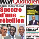 Une des journaux du vendredi 08 septembre 2023