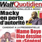 Une des journaux du mercredi 13 septembre 2023
