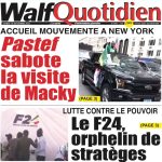 Une des journaux du mardi 19 septembre 2023
