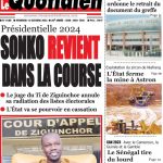 Une des journaux du vendredi 13 octobre 2023