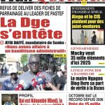 Une des journaux du vendredi 03 novembre 2023
