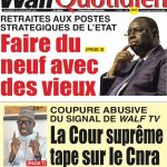 Une des journaux du vendredi 10 novembre 2023
