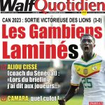 Une des journaux du mardi 16 janvier 2024