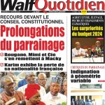 Une des journaux du mercredi 17 janvier 2024