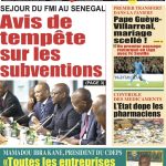 Une des journaux du samedi 27 avril 2024