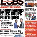 Une des journaux du vendredi 17 mai 2024