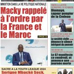 Une des journaux du vendredi 24 mai 2024