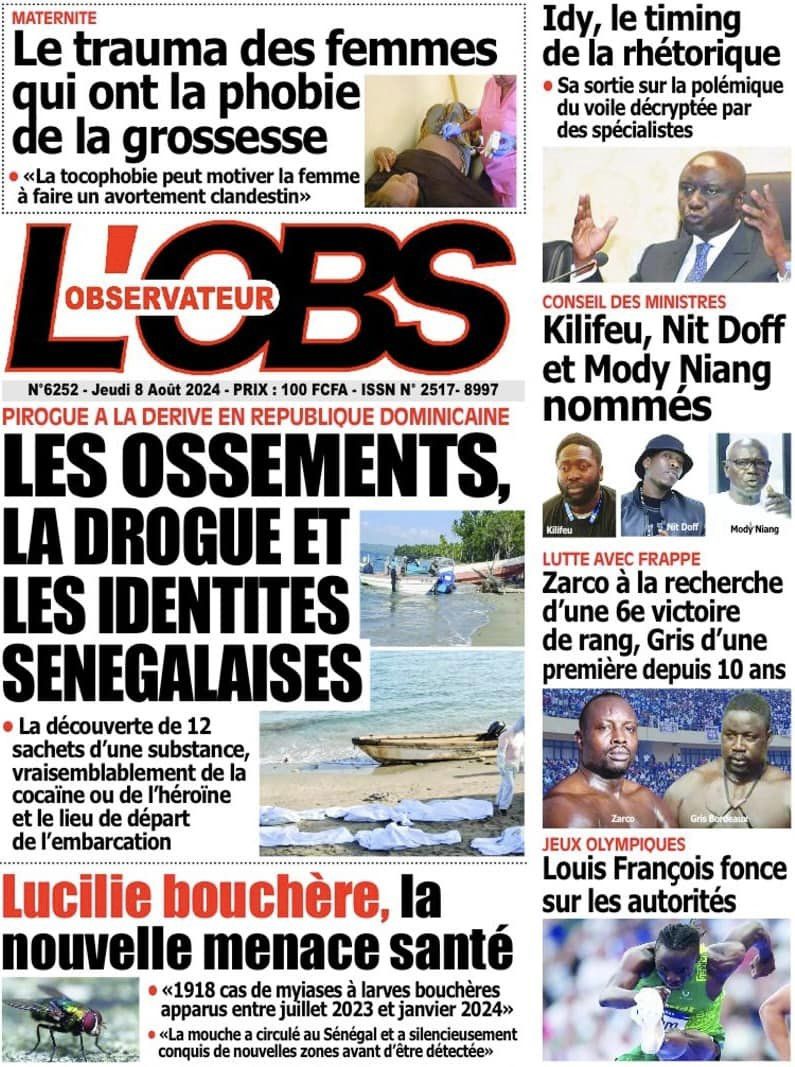 Une des journaux du jeudi 08 août 2024