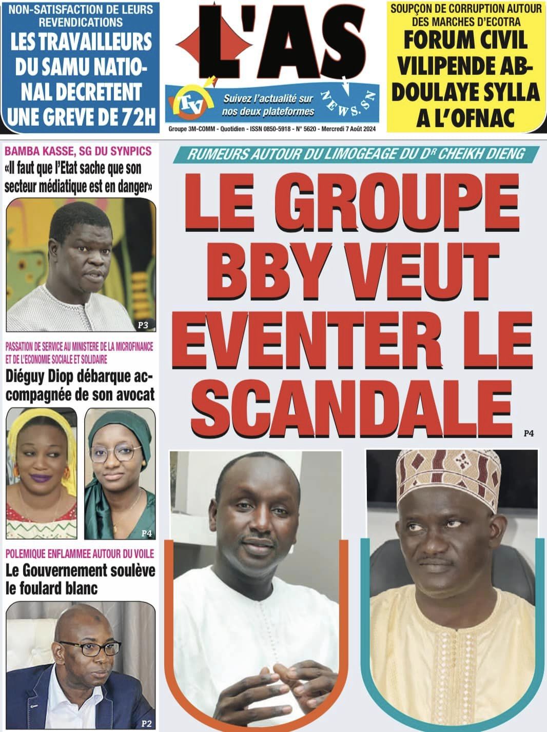 Unes des journaux du mercredi 07 août 2024
