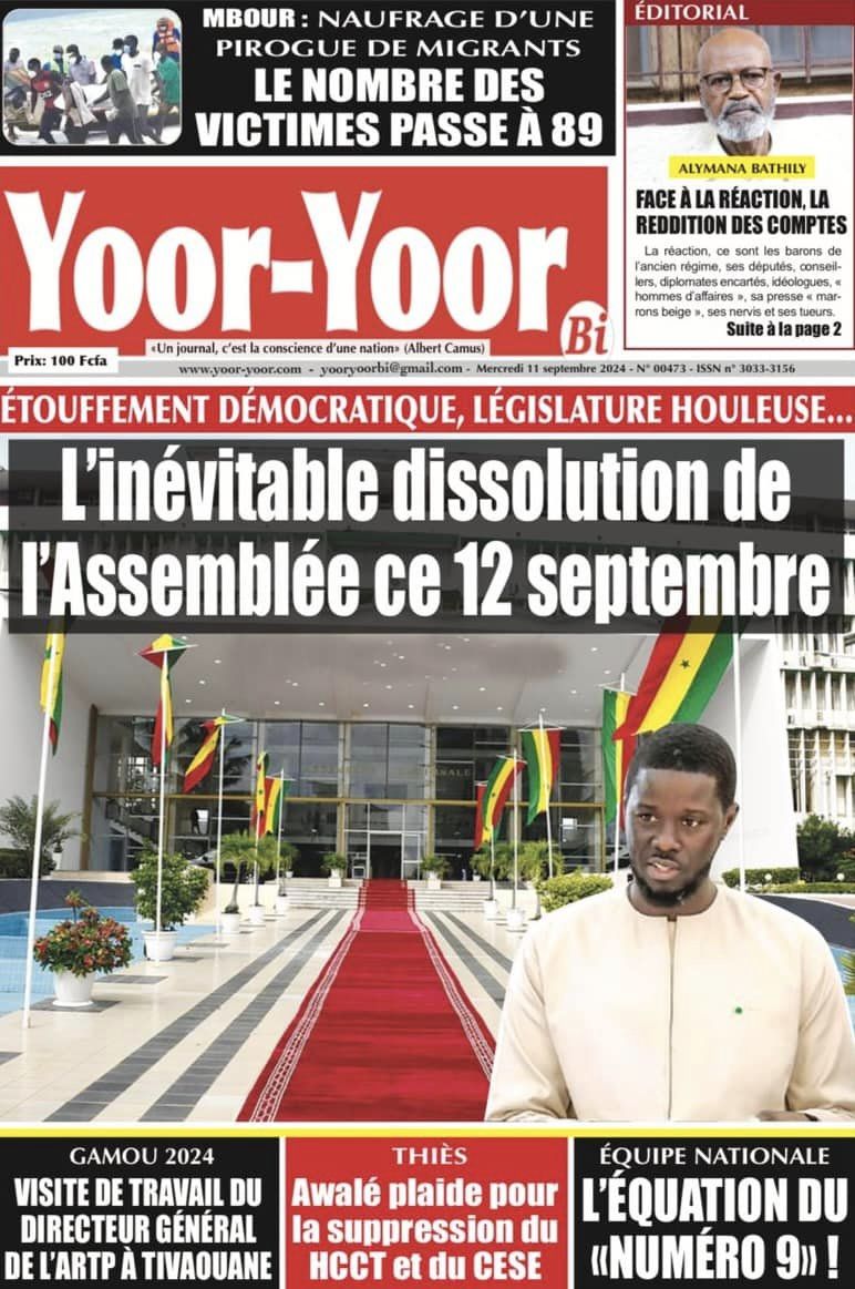 Unes des journaux du mercredi 11 septembre 2024