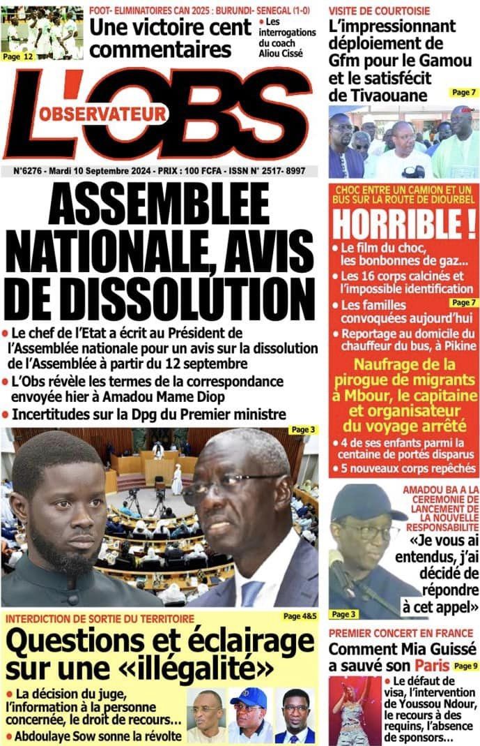 Unes des journaux du mardi 10 septembre 2024