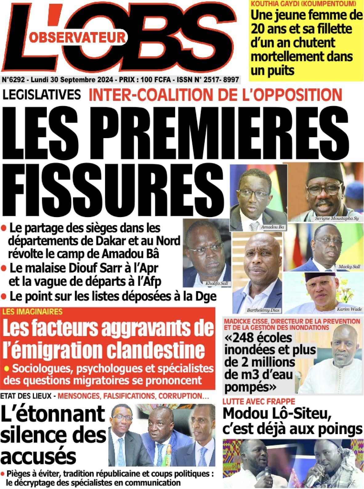 Les Unes des journaux du lundi 29 septembre 2024