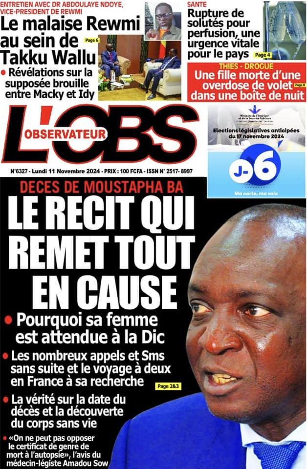 Unes des journaux du lundi 11 novembre 2024