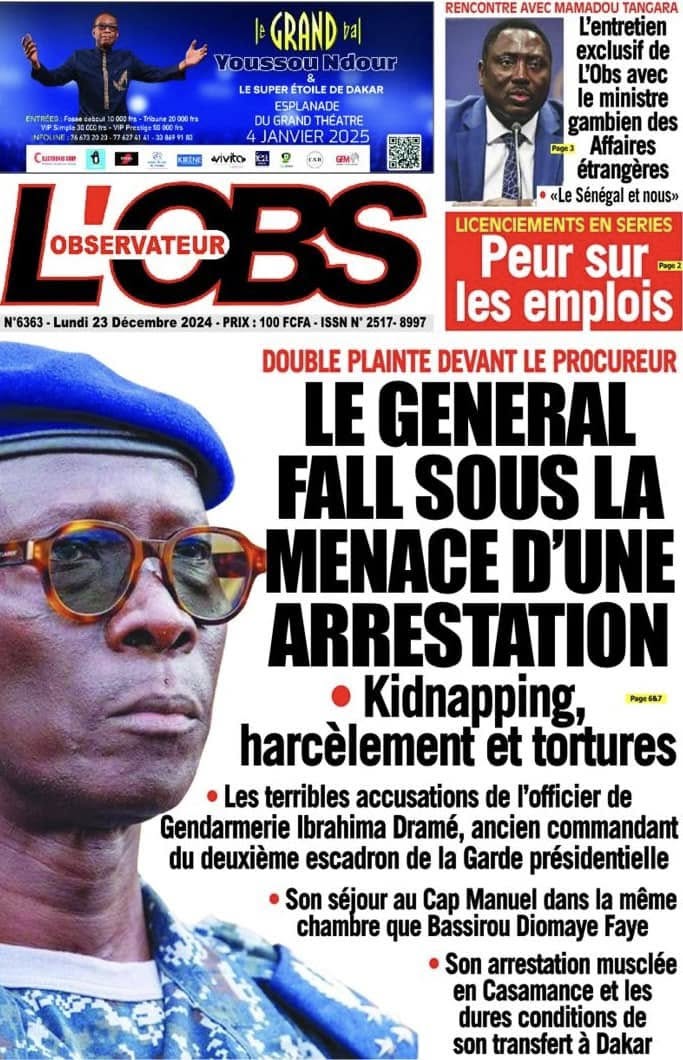 Unes des journaux du lundi 23 décembre 2024
