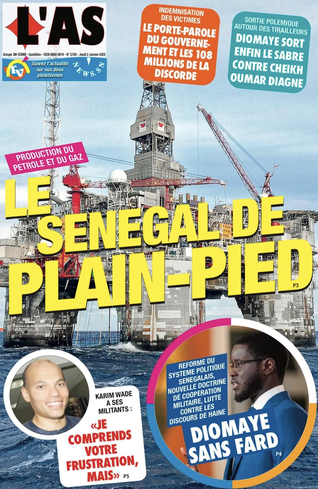Unes des journaux du jeudi 02 janvier 2025