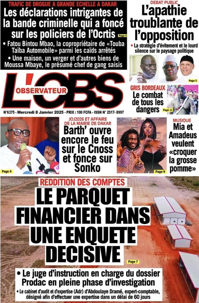 Unes des journaux du mercredi 08 janvier 2025