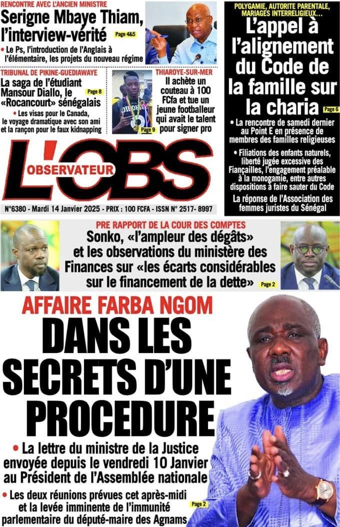 Unes des journaux du mardi 14 janvier 2025