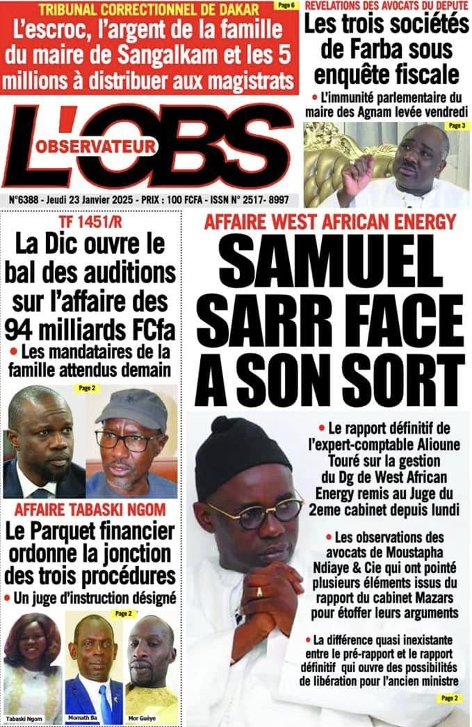 Unes des journaux du jeudi 23 janvier 2025