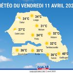 ☀️ Météo du vendredi 11 avril 2025 : chaleur modérée et temps globalement stable sur l’ensemble du Sénégal