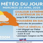 🌤️ Météo du jour : Chaleur extrême et poussière en suspension sur une grande partie du Sénégal