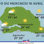 🌤️ Météo nationale – Mercredi 16 avril 2025 : chaleur intense dans l’intérieur, douceur à Dakar