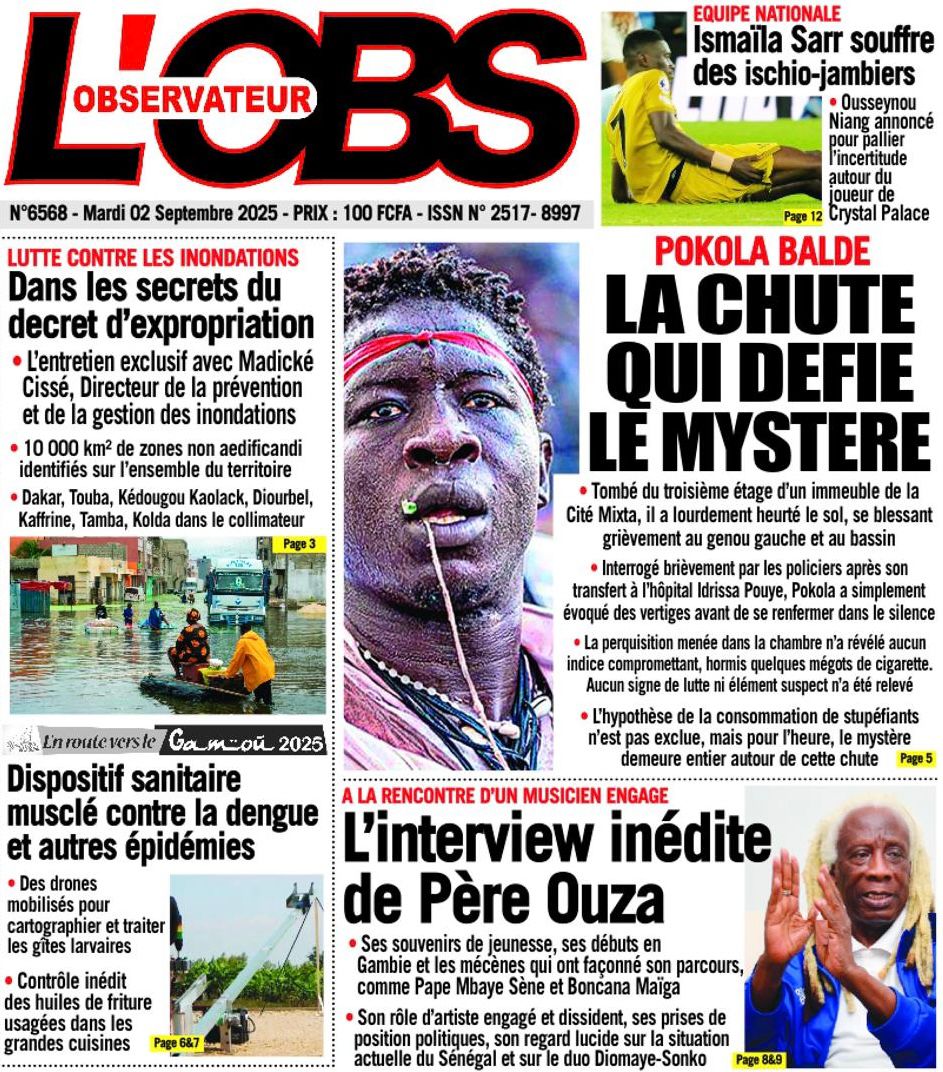 Sénégal / Unes des journaux du mardi 2 septembre 2025 : « Entre pain, politique et ballon rond : la presse sénégalaise en éclats »