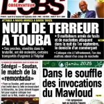 Sénégal / Unes des journaux du jeudi 4 septembre 2025 : la lumière du Prophète (PSL) éclaire l’actualité du 4 septembre